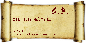 Olbrich Márta névjegykártya